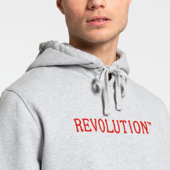 BNWT Revolution of 1995 - Men's Gray Organic Cotton Hooded Sweatshirt - Picture 3 of 6